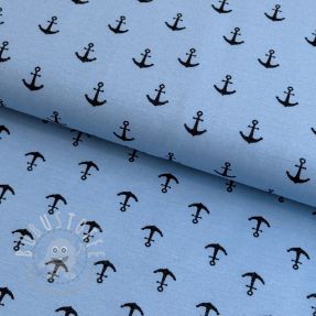 Jersey GLITTER Anchor light blue
