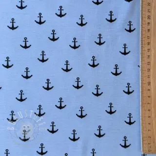 Jersey GLITTER Anchor light blue