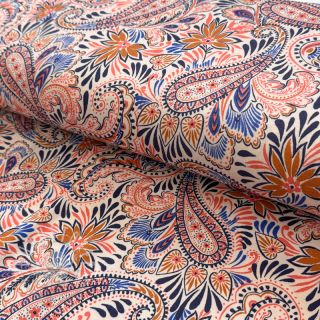 Jersey VISCOSE Paisley orange digital print