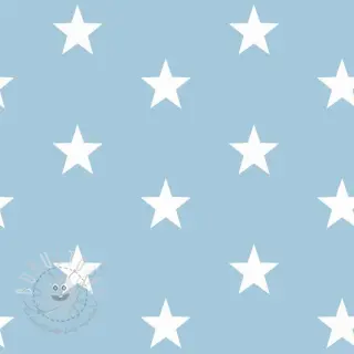 Baumwollstoff Stars light blue