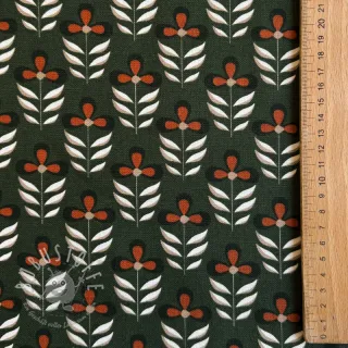 Dekostoff Flowers old green