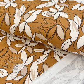 Sweatstoff Big flowers ochre digital print