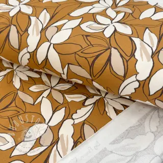 Sweatstoff Big flowers ochre digital print