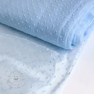 Feintüll DOTS light blue