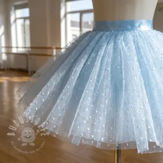 Feintüll DOTS light blue