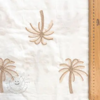 Baumwollstoff VOILE EMBROIDERY Palm cream