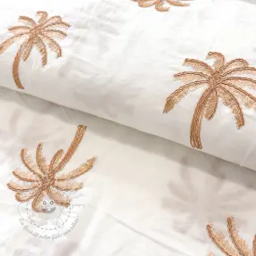 Baumwollstoff VOILE EMBROIDERY Palm naturals