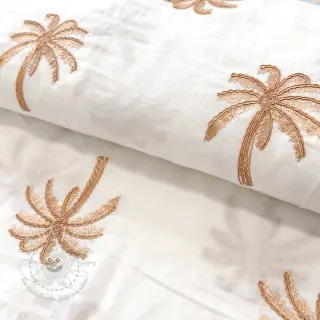 Baumwollstoff VOILE EMBROIDERY Palm naturals