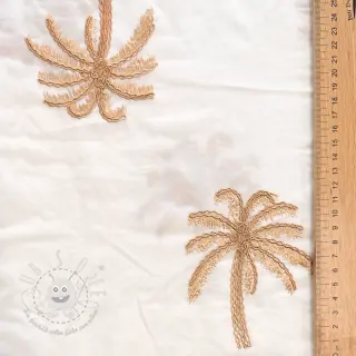 Baumwollstoff VOILE EMBROIDERY Palm naturals