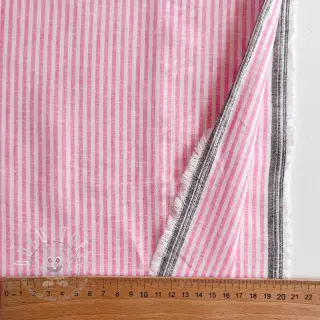 Leinen mit Baumwolle Stripe fuchsia