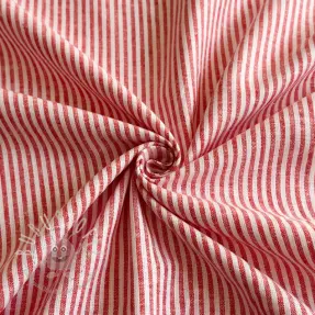 Leinen mit Baumwolle Stripe red