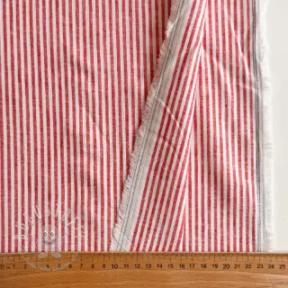 Leinen mit Baumwolle Stripe red