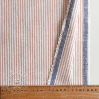 Leinen mit Baumwolle Stripe rose
