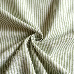 Leinen mit Baumwolle Stripe green