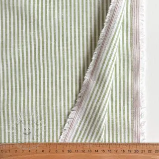 Leinen mit Baumwolle Stripe green