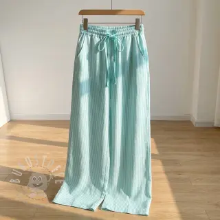 Leinen mit Baumwolle Stripe mint