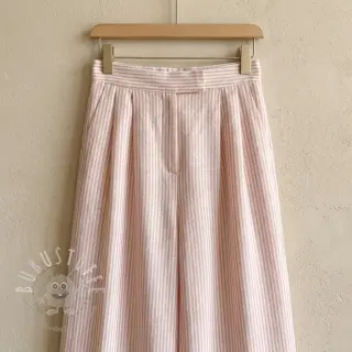 Leinen mit Baumwolle Stripe rose
