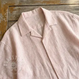 Leinen mit Baumwolle Stripe rose