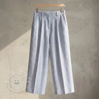 Leinen mit Baumwolle Stripe jeans