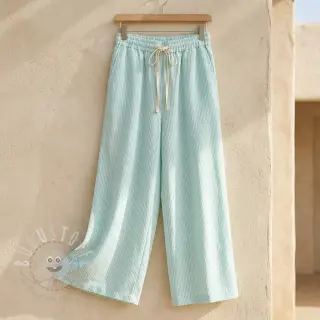 Leinen mit Baumwolle Stripe mint