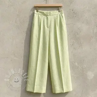 Leinen mit Baumwolle Stripe lime