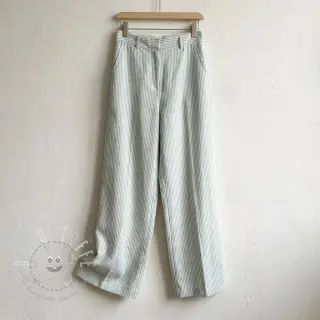 Leinen mit Baumwolle Stripe pastel green