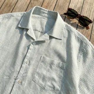 Leinen mit Baumwolle Stripe pastel green