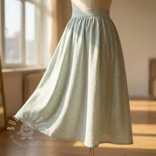 Leinen mit Baumwolle Stripe pastel green