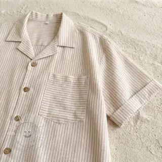 Leinen mit Baumwolle Stripe naturals