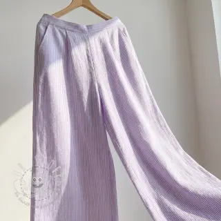 Leinen mit Baumwolle Stripe purple