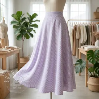 Leinen mit Baumwolle Stripe purple
