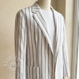 Leinen mit Viskose Pin navy
