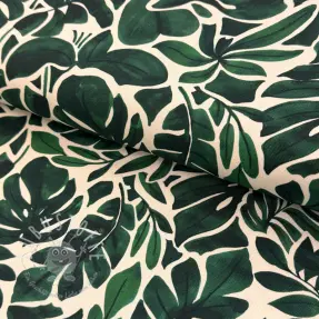 Dekostoff Big leaves green digital print