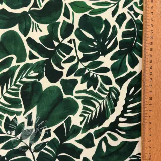Dekostoff Big leaves green digital print