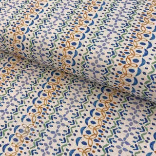 Dekostoff Linenlook Blue pattern digital print