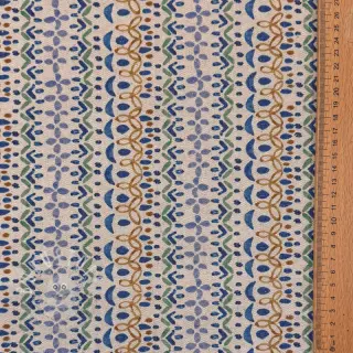 Dekostoff Linenlook Blue pattern digital print