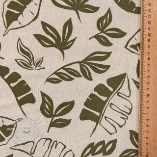 Dekostoff Linenlook Leaves army green