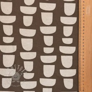 Dekostoff Linenlook Abstract brown
