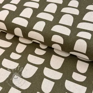 Dekostoff Linenlook Abstract green