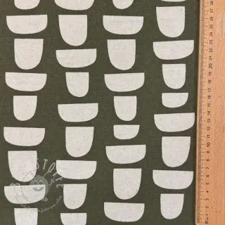 Dekostoff Linenlook Abstract green
