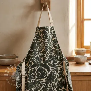 Dekostoff Big leaves grey digital print