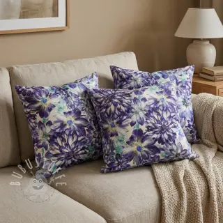 Dekostoff Peony blue digital print