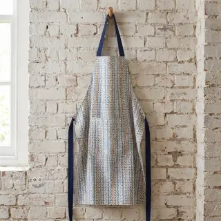 Dekostoff Linenlook Blue pattern digital print