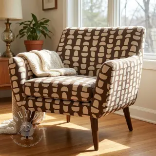 Dekostoff Linenlook Abstract brown