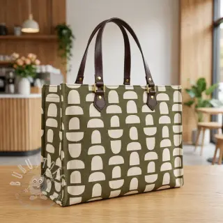 Dekostoff Linenlook Abstract green