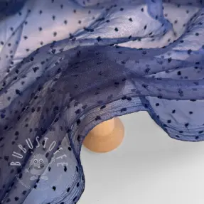 Feintüll DOTS dark blue