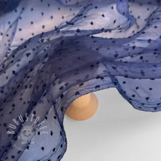 Feintüll DOTS dark blue