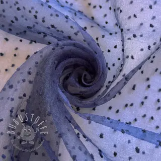 Feintüll DOTS dark blue
