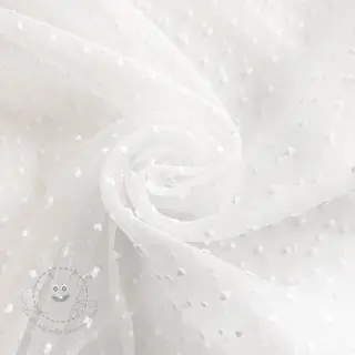Feintüll DOTS white