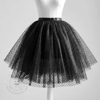 Feintüll DOTS black